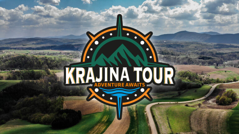 Krajina Tour Adventure Awaits - Logo i pejzaž Bosne i Hercegovine