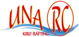 Una RC Kiro Rafting logo sa plavim talasom i crveno-žutim natpisom