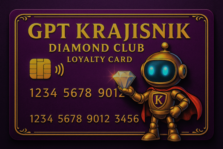 Krajišnik Diamond Club – Luksuzna loyalty kartica sa zlatnim avatarom i dijamantom