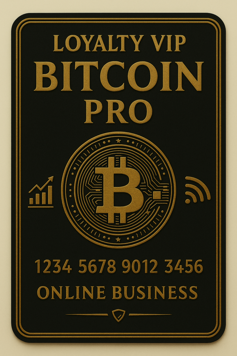 Loyalty VIP Bitcoin Pro Card for Online Business