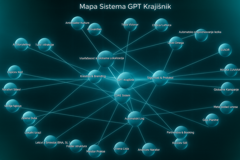 Mapa Sovereign AI Sistema GPT Krajišnik sa svim aktivnim modulima sigurnosnim protokolima i partnerima